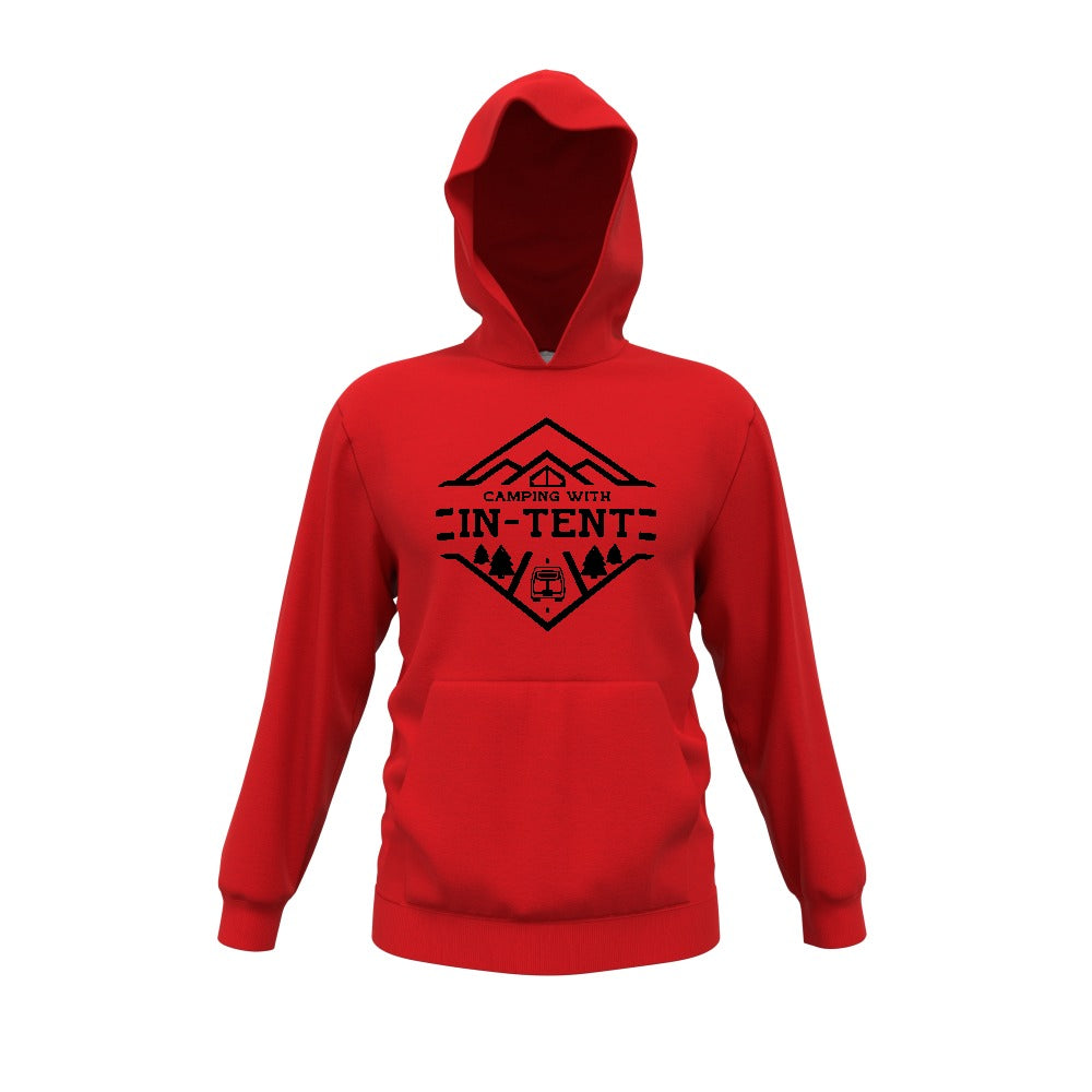 Camping with intent kids Hoodie (black print)
