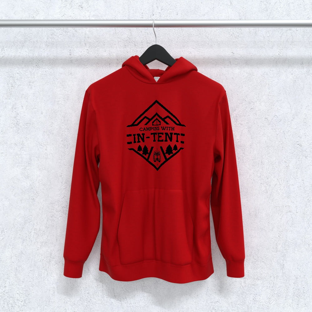 Camping with intent kids Hoodie (black print)