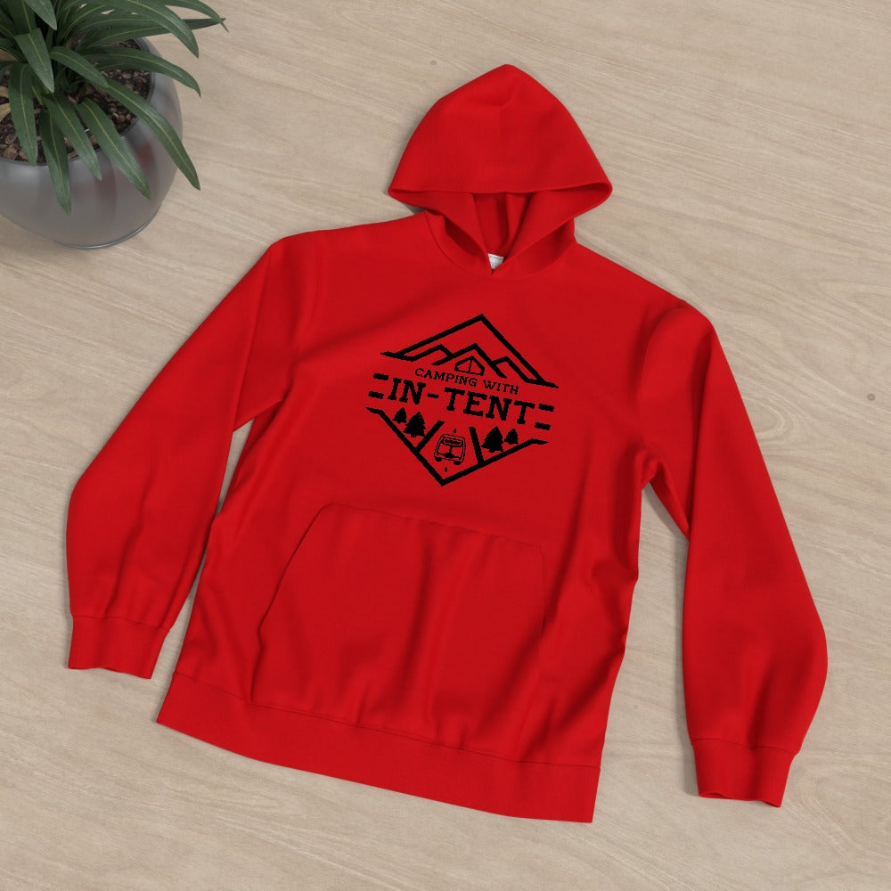 Camping with intent kids Hoodie (black print)