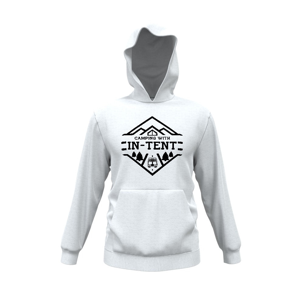 Camping with intent kids Hoodie (black print)