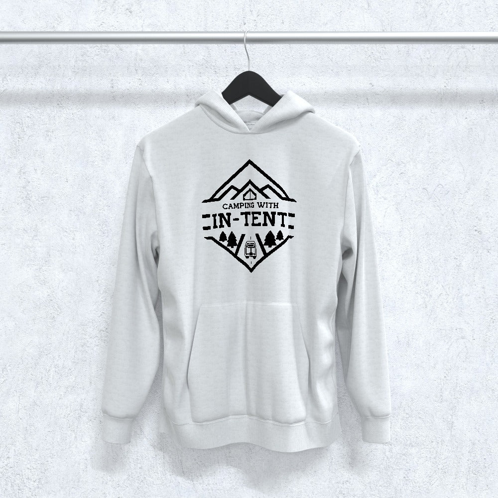 Camping with intent kids Hoodie (black print)