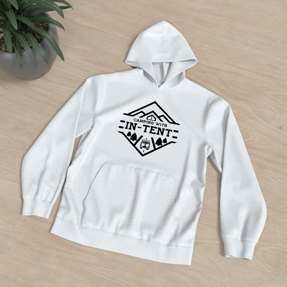 Camping with intent kids Hoodie (black print)