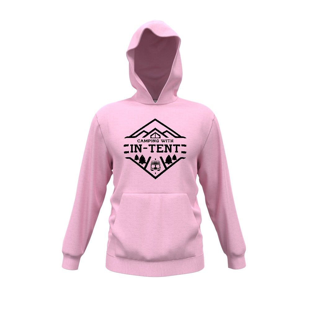 Camping with intent kids Hoodie (black print)