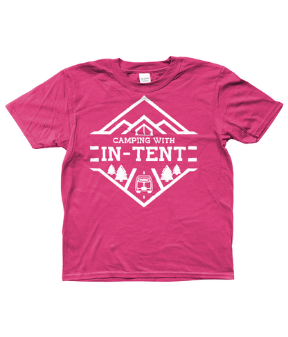 kids Camping with intent T-shirt