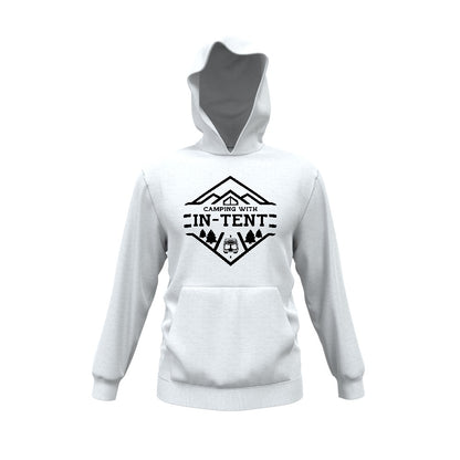 Camping with intent kids Hoodie (black print)