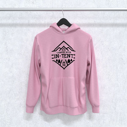 Camping with intent kids Hoodie (black print)