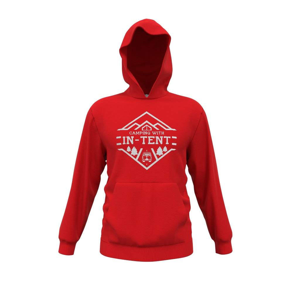 Camping with intent Kids Hoodie (white print)