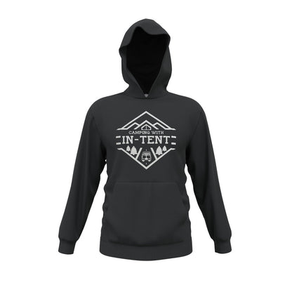 Camping with intent Kids Hoodie (white print)