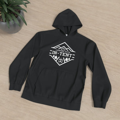 Camping with intent Kids Hoodie (white print)